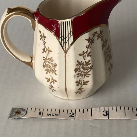 Rare vintage Sadler Creamer. Art Deco. Gold and Burgundy. Sadler. England. 1930' - Picture 9 of 9